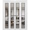 Sartodoors Sliding Closet Double Bi-fold Doors, Lucia 2466 White Silk with Clear Glass and Aluminum Strips, S LUCIA2466DBF-WS-96 x 96 (4* 24x96) - alternate 1