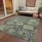 Homeroots 5' X 8' Fern Green And Blue Damask Washable Indoor Outdoor Area Rug 609067 - alternate 6