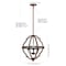 Jonathan Y Ogee 16.8 in. 3-Light Adjustable Iron Rustic Industrial LED Pendant, Oil Rubbed Bronze JYL7513A - alternate 11