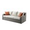 Homeroots Three Piece Outdoor Gray Wicker Sectional Seating Group with Beige Cushions 318796 - alternate 4