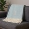 Homeroots 55" X 70" Sky Blue And White Herringbone Cotton Blend J Throw Blanket with Tassels And Embroidery 680589 - alternate 5
