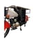 Homeroots Red and Black Metal And Wood Rolling Glider Bike Bar Cart With Wine Storage 374340 - alternate 4
