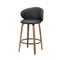Homeroots Set of Two 26" Black and Brown Faux Leather and Solid Wood Low Back Counter Height Bar Chairs, 2PK 555080 - alternate 6