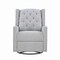 Homeroots 37" Gray Tufted Fabric Swivel And Gliding Wingback Recliner Chair 530210 - alternate 8
