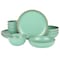 Gibson Home Rockabye 12 Piece Double Bowl Melamine Dinnerware Set in Green 136595.12 - alternate 1
