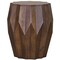 Homeroots 23" Dark Brown Solid Wood Drum End Table 373962 - alternate 1