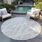 Homeroots 8' Round Beige and Ivory Round Abstract Washable Non Skid Indoor Outdoor Area Rug 559231 - alternate 5