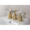 Kingston Brass Three-Handle Bidet Faucet with Knurled Handle and Brass Pop-Up, Polished Brass KB6322KPS - alternate 4