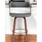 Homeroots 26" Gray And Wood Brown Faux Leather Swivel Counter Height Bar Chair 534466 - alternate 1