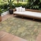 Homeroots 8' X 10' Artichoke Green Coral And Brown Floral Washable Indoor Outdoor Area Rug 604105 - alternate 1