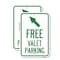 Signmission Free Valet Parking with Upper Left Arrow, 12'' X 18'' 2 Signs, Heavy Gauge Aluminum, 2PK A-1218-2PACK-23941 - alternate 1