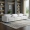 Homeroots 136" White Top Grain Leather Reclining USB Sofa And Storage 720316 - alternate 8