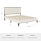 Martha Stewart Jett Queen Size Solid Wood Platform Bed w/Upholstered Base/Inset Paneled Headboard, Dark Brwn/Beige MG-0900271F-Q-DKBRN-BG-MS - alternate 8