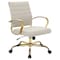 Leisuremod Benmar Leather Office Chair with Gold Frame, Tan BOG19TL - alternate 1