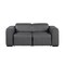 Homeroots 77in Dark Gray and Brown Italian Leather Power Reclining Loveseat With Storage 720549 - alternate 1