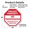 Signmission Private Property No Trespassing Vio, 18 Inch X 18 Inch, Plastic Sign OC-P-18-94 - alternate 7