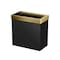 Gatco Modern Rectangular 3 Gal. Wastebasket, Matte Black/Brushed Brass Lid 1938 - alternate 1