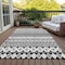 Homeroots 5' X 8' Black Gray And Ivory Quatrefoil Washable Indoor Outdoor Area Rug 583199 - alternate 9