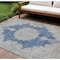 Homeroots 9' X 12' Navy Blue And Ivory Oriental Washable Indoor Outdoor Area Rug 597744 - alternate 1