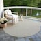 Homeroots 8' Ivory And Black Round Floral Washable Indoor Outdoor Area Rug 610656 - alternate 8