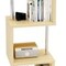 Homeroots 43" Cream Steel Three Tier Corner Bookcase 480466 - alternate 4