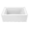 Kingston Brass 54" Acrylic Rectangular 3-Wall Alcove Tub, Left Hand Drain, Glossy White VTAM5436L22T - alternate 6