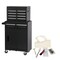 Homeroots Set of Two Black Multi-Tier Steel Rolling Cabinet With Lid, 2PK 714587 - alternate 5