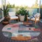 Homeroots 8' Orange Purple And Green Round Geometric Washable Indoor Outdoor Area Rug 604422 - alternate 8