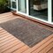 Homeroots 2' X 3' Brown and Ivory Striped Stain Resistant Indoor Outdoor Area Rug 531653 - alternate 1