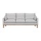 Homeroots 87" Gray Leather Sofa And Toss Pillows With Brown Legs 546408 - alternate 9
