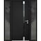 Vdomdoors Steel Door Cynex 6777 Black 2 Sidelight Exterior Windows Stainless Inserts Single Modern Painted-W1 CYNEX6777EXD-BLK-W14+36+14 x H80-Left-hand Inswing - alternate 1