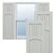 Ekena Millwork True Fit PVC San Miguel Mission Style Fixed Mount Shutters, Hailstorm Gray, 12W x 28H, PR TFP001SM12X028ST - alternate 1