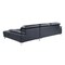 Homeroots Navy Blue Italian Leather L Shaped Two Piece Sofa and Chaise Sectional 343949 - alternate 10