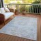 Homeroots 10' X 14' Beige And Blue Medallion Washable Indoor Outdoor Area Rug 615733 - alternate 8