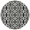 Homeroots 8' Black And Ivory Round Geometric Washable Indoor Outdoor Area Rug 594835 - alternate 8