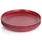 Gibson Home Rockabye 4 Piece Melamine Dinner Plate Set in Dark Pink 136598.04 - alternate 6