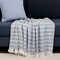 Homeroots Blue Woven Cotton Striped Throw Blanket 478681 - alternate 6