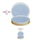 Smarty Had A Party 7.5" Clear Blue with Gold Rim Hammered Glass Disposable Plastic Appetizer/Salad Plates, 120PK 8867-BG-CASE - alternate 8