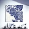 Homeroots Blue Toile Rose Unframed Print Wall Art 399025 - alternate 4