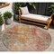 Homeroots 8' Tan Copper And Terra Cotta Round Abstract Washable Indoor Outdoor Area Rug 606118 - alternate 1
