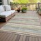 Homeroots 5' X 8' Beige Brown And Gray Striped Washable Indoor Outdoor Area Rug 598867 - alternate 9