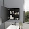 Homeroots 20" Black Wood Floating Bathroom Vanity 571354 - alternate 9