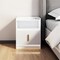 Homeroots 18" White Wood Lighted Two Drawer Nightstand with USB Port and Integrated Tech 564931 - alternate 4