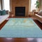 Homeroots 9' X 12' Teal Blue And Gold Nautical Washable Indoor Outdoor Area Rug 631045 - alternate 7