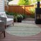 Homeroots 8' Sage Mint Green And Beige Round Striped Washable Indoor Outdoor Area Rug 577801 - alternate 5