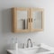 Homeroots Traditional Solid Teak Double Door Mirrored Medicine Cabinet 475845 - alternate 7