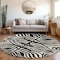 Homeroots 8' Black And Ivory Round Animal Print Washable Indoor Outdoor Area Rug 600590 - alternate 7