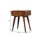 Homeroots 22" Chestnut Solid Wood Round One Drawer Nightstand 722589 - alternate 3