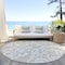 Homeroots 8' Beige And Ivory Round Damask Washable Indoor Outdoor Area Rug 614403 - alternate 8