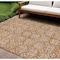 Homeroots 8' X 10' Copper Gray And Beige Floral Washable Indoor Outdoor Area Rug 595940 - alternate 1